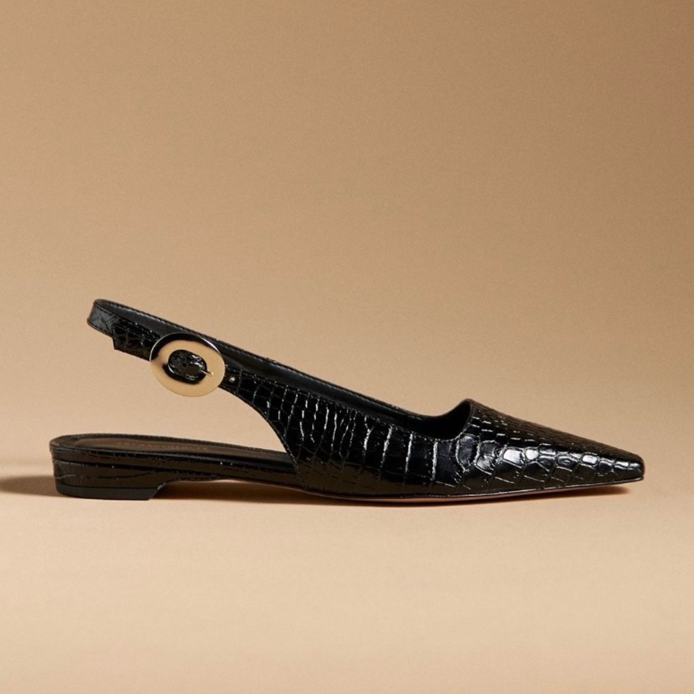Anthropologie Snip-Toe Slingback Flats